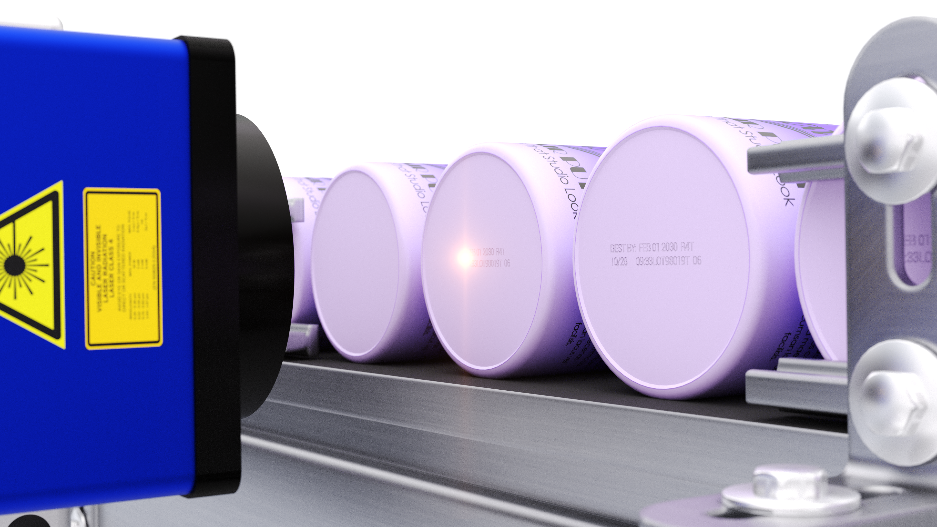 CO2-Lasermarkierung auf weißen Kartons