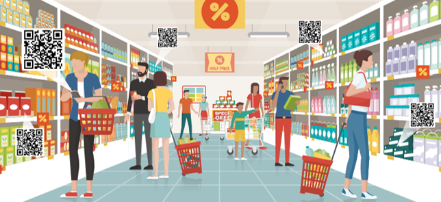 2D codes in supermarket