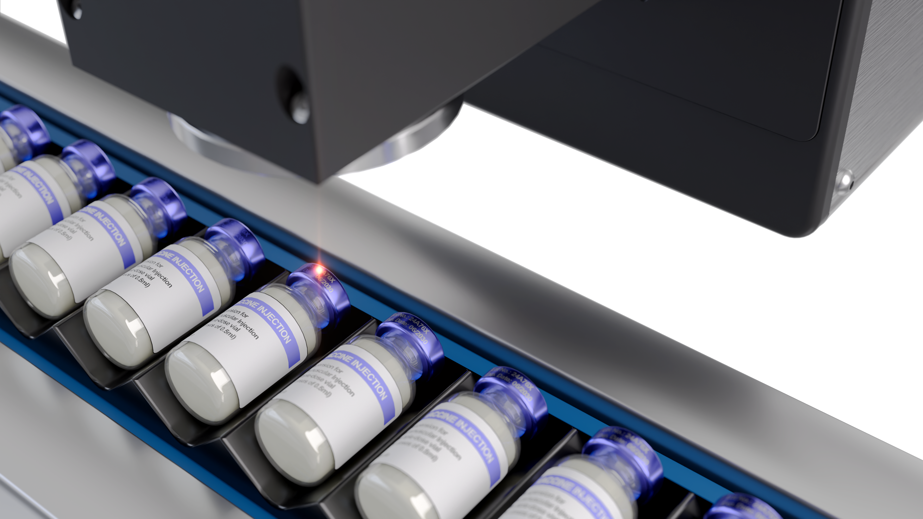 Marcação a laser em vidro com sistema Videojet 3640