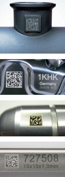 Laser marking on parts