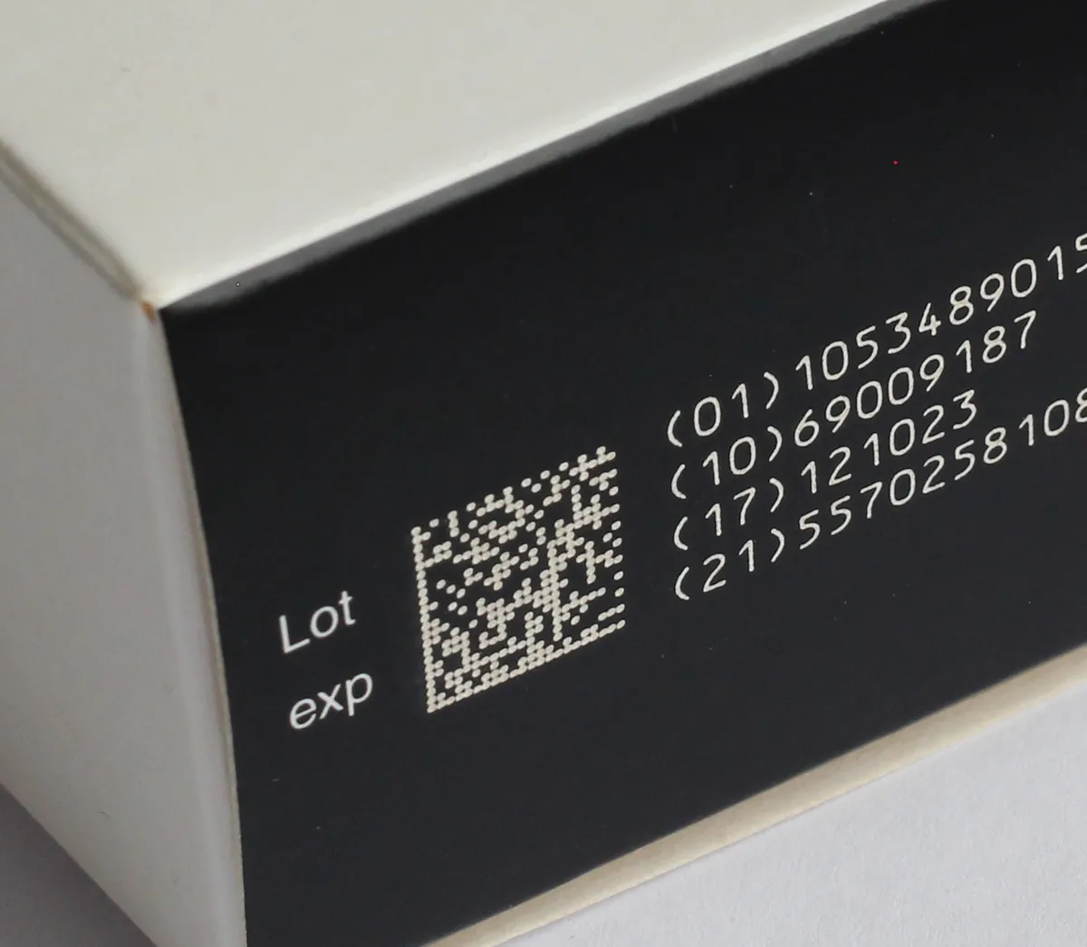 Pharma box marked using Videojet industrial laser marking system