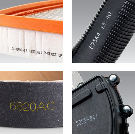 CIJ printing on light and dark colored parts