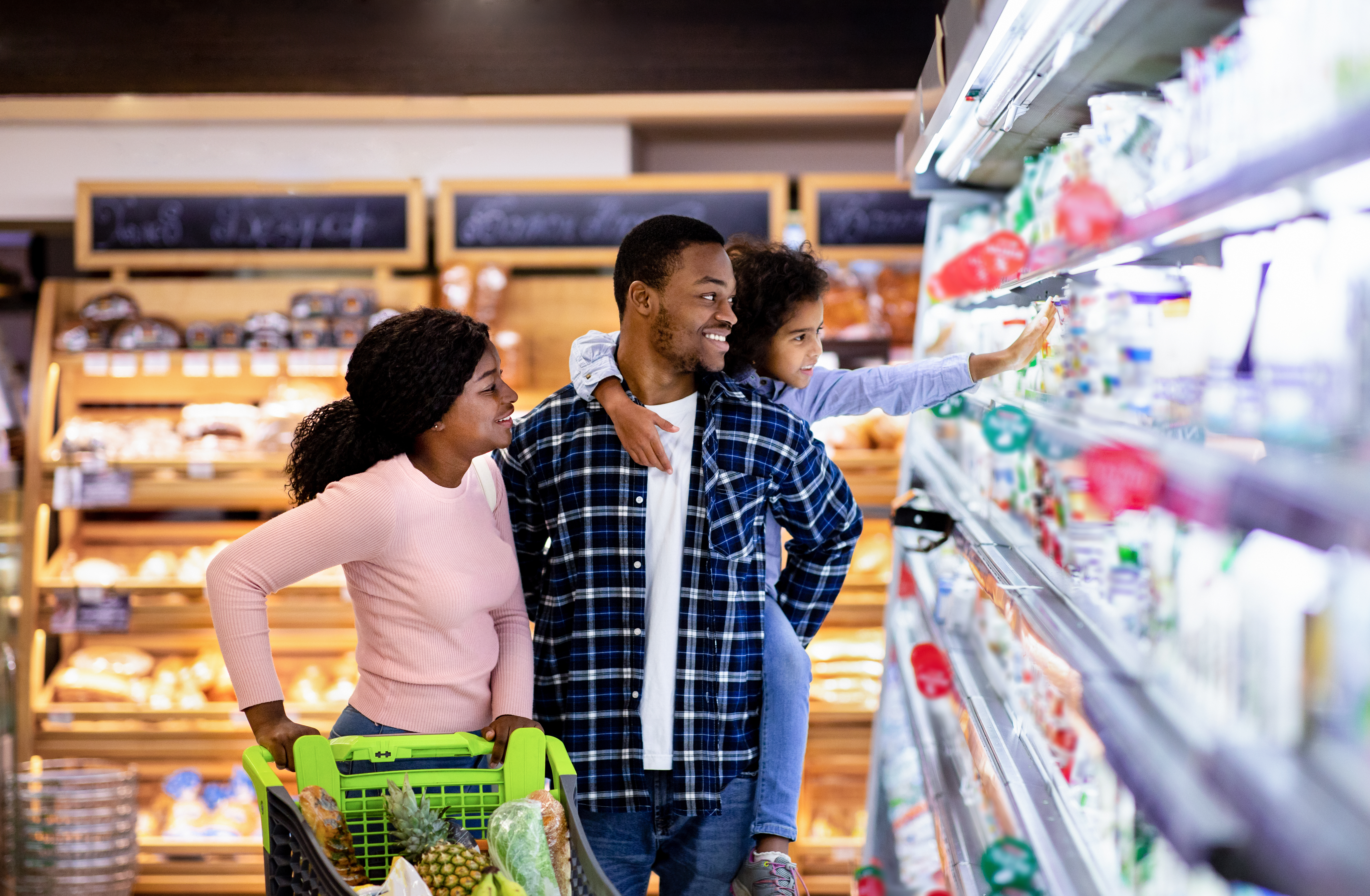 Family shopping in supermarket Family shopping in supermarket