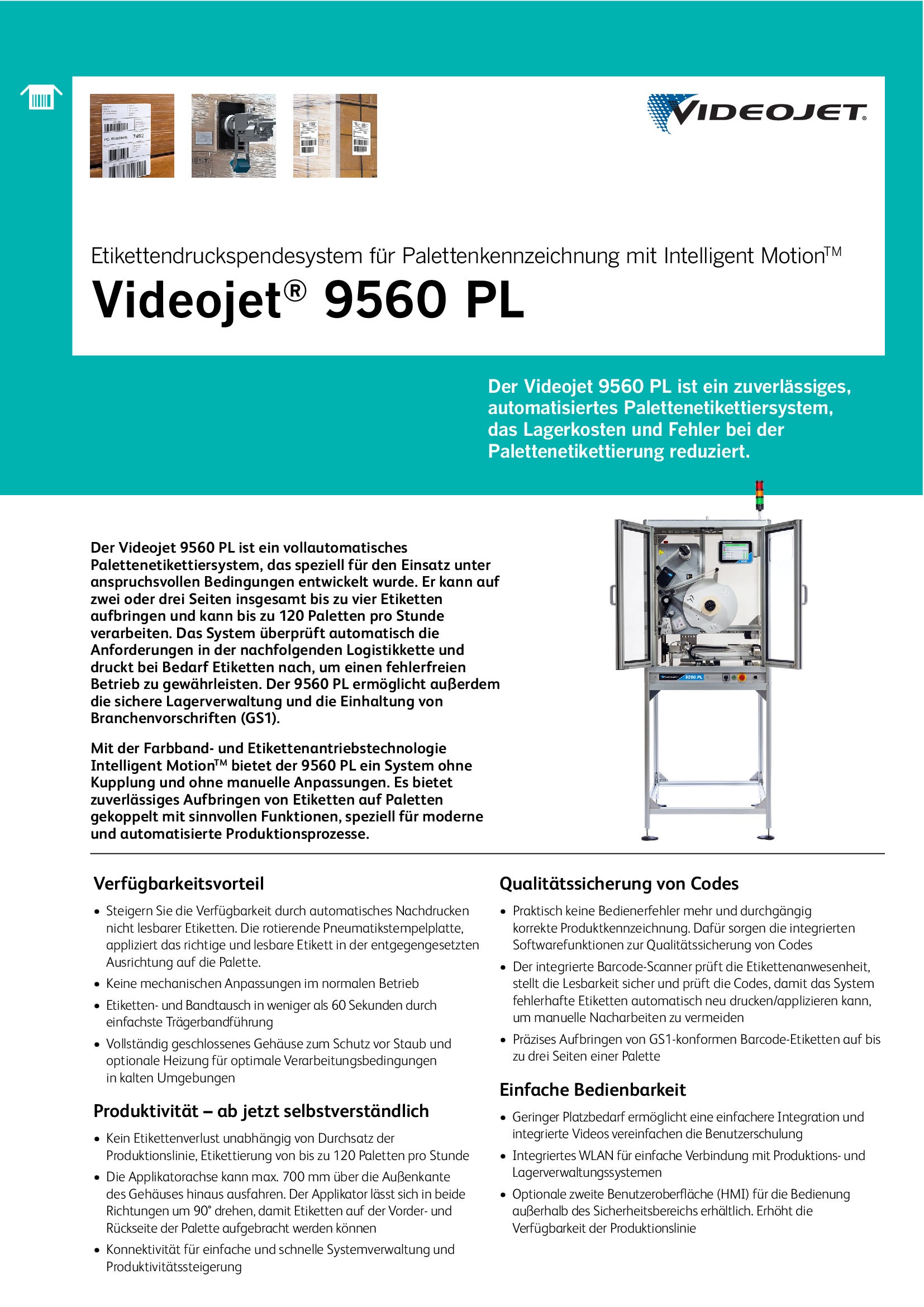 Videojet 9560 PL Datenblatt