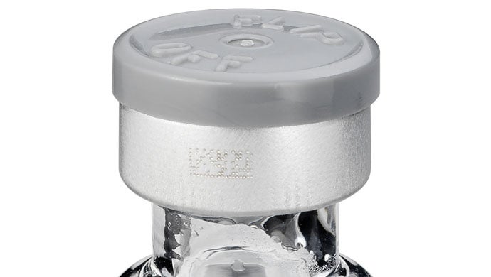 laser printing on metal vial cap
