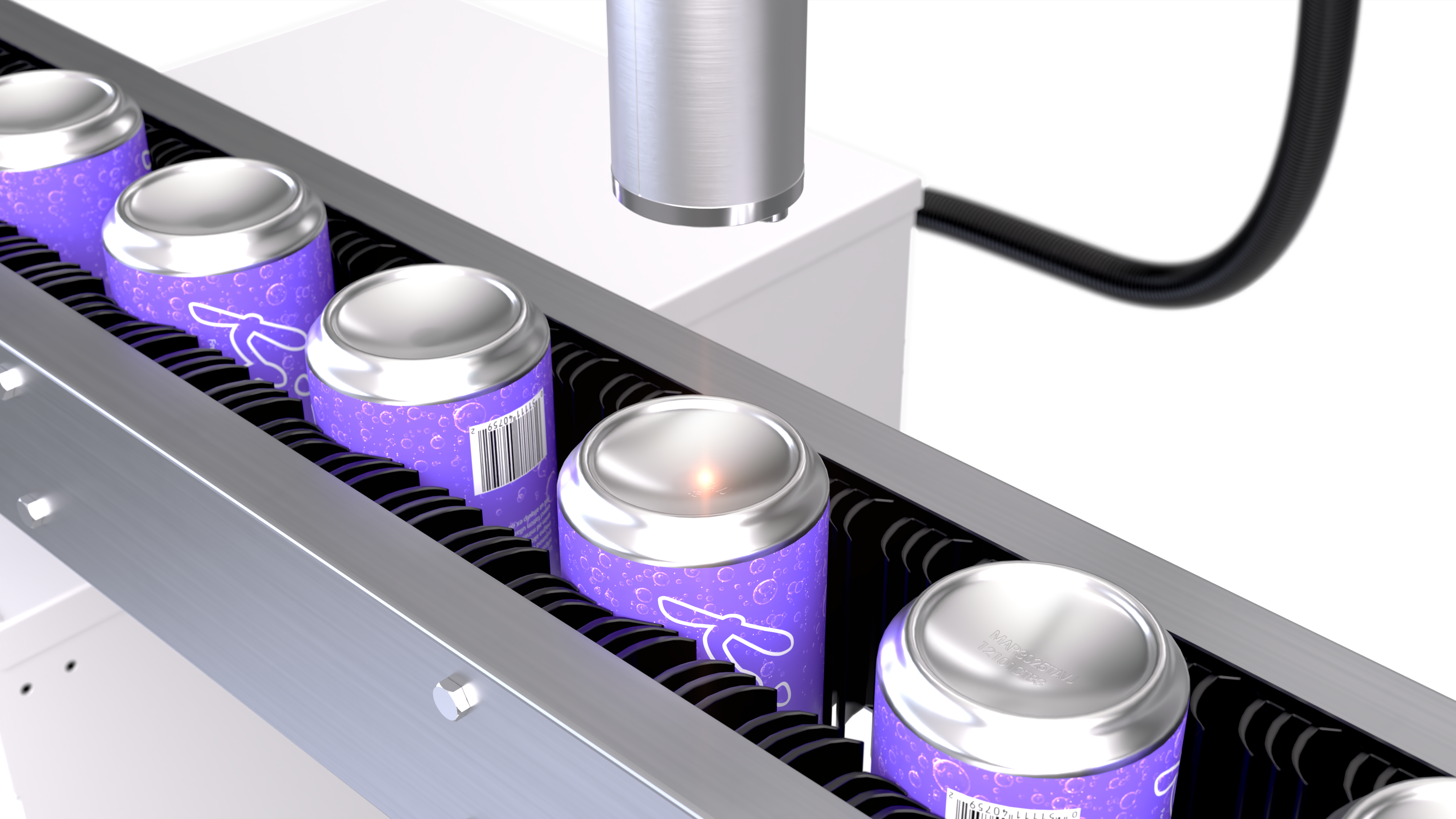 Videojet 7440 laser marking on aluminum beverage cans