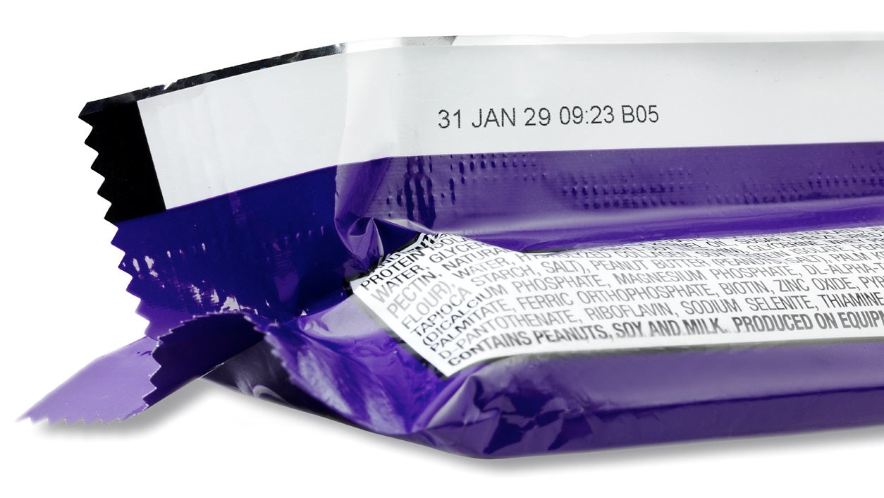 Videojet 8520 TIJ printing expiration date on flexible candy wrapper