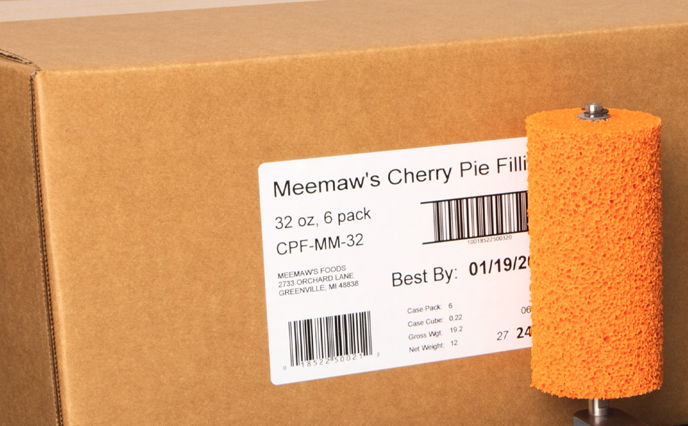 Videojet 9560 Label print-and-apply on brown corrugate case